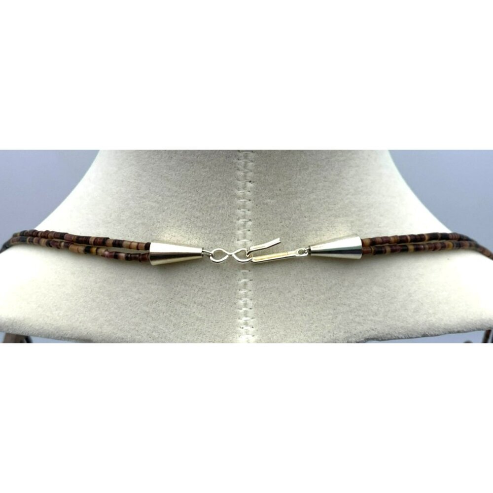 Garcia Zuni Navajo Fetish Heishi Necklace Double Strand Carved Native American - Picture 6 of 10